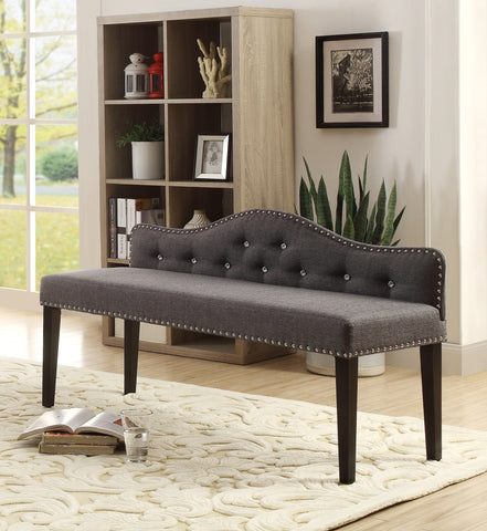 Leif & Starr 1649 Upholstered Bench, Dark Grey
