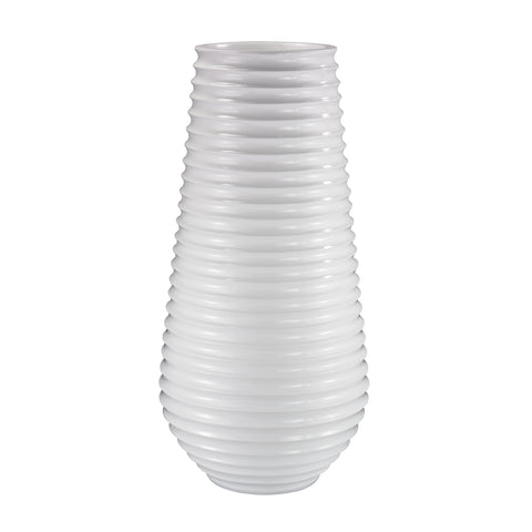 White Ribbed Planter
