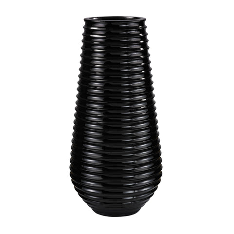 Black Ribbed Planter