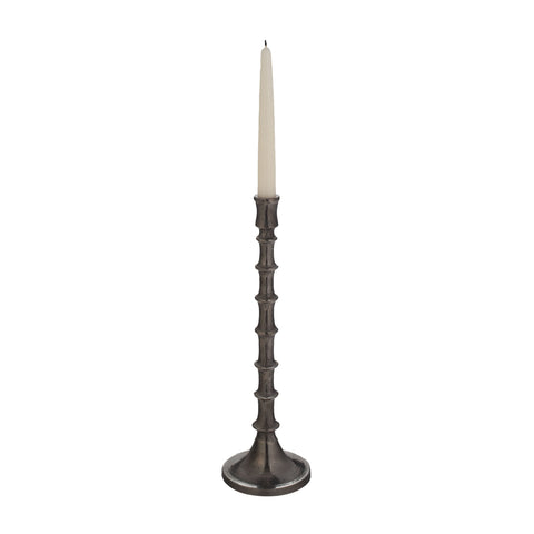 Gunmetal Bamboo Candleholder - Sm 