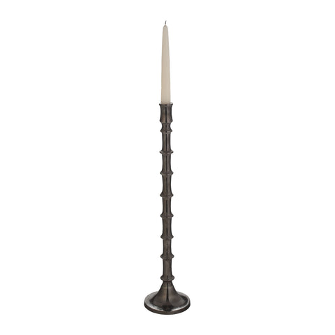Gunmetal Bamboo Candleholder - Lg