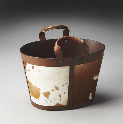 Butler San Angelo Hair-On-Hide Magazine Basket