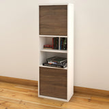 Liber-T 2-Door Bookcase 210303 from Nexera, White and Walnut
