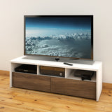 Liber-T 60-inch TV Stand 210403 from Nexera, White and Walnut