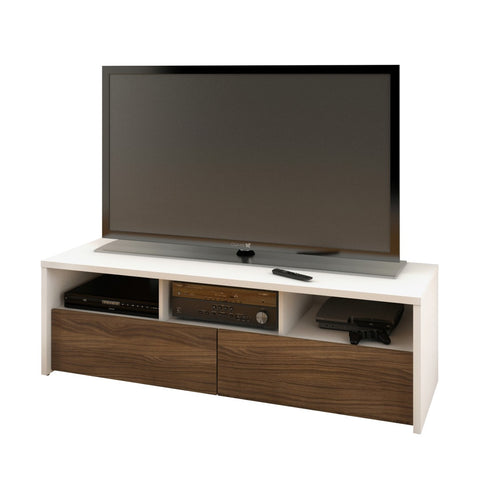 Liber-T 60-inch TV Stand 210403 from Nexera, White and Walnut