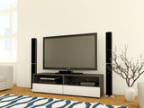 Nexera 220133 60-inch Allure TV Stand, White and Ebony