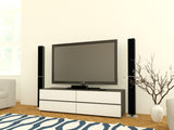 Nexera 221133 Allure 60-inch TV Stand, Ebony and White