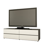 Nexera 221133 Allure 60-inch TV Stand, Ebony and White