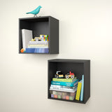 Nexera Wall Shelves 222506, Set of 2, Black