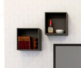Nexera Wall Shelves 222506, Set of 2, Black