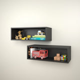 Nexera Wall Shelves 223506, Set of 2, Black