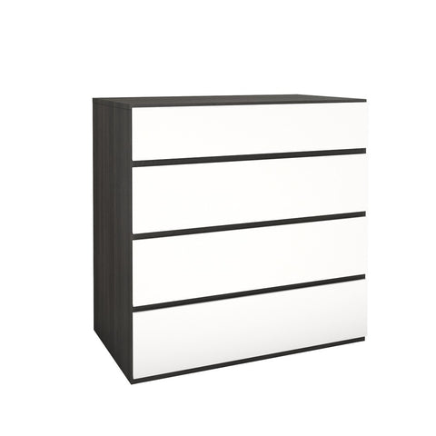Nexera 223633 4-Drawer Chest, Ebony and White