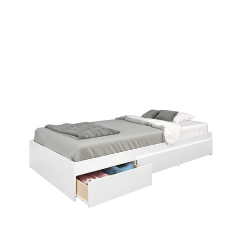 Nexera 223903 Blvd Twin Size Storage Bed, White