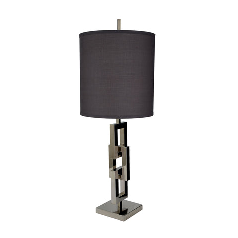 Chain Link Table Lamp With Gray Shade
