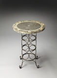 Butler Markham Iron & Fossil Stone Accent Table