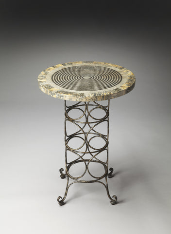 Butler Markham Iron & Fossil Stone Accent Table