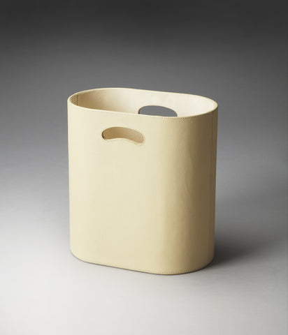 Butler Lido Cream Leather Storage Basket
