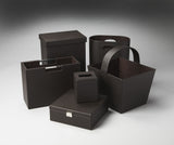 Butler Lido Brown Leather Magazine Basket