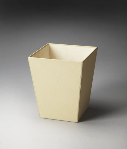 Butler Lido Cream Leather Storage Basket