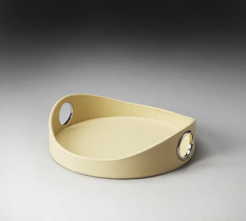 Butler Lido Cream Leather Serving Tray