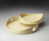 Butler Lido Cream Leather Serving Tray