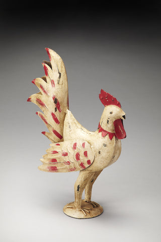 Butler Crowing Iron Rooster Figurine