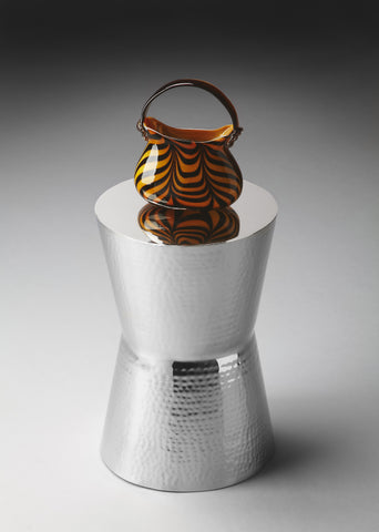 Butler Dimple Silver Metal Accent Table