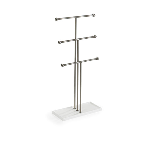 Trigem Jewelry Stand White/Nickel