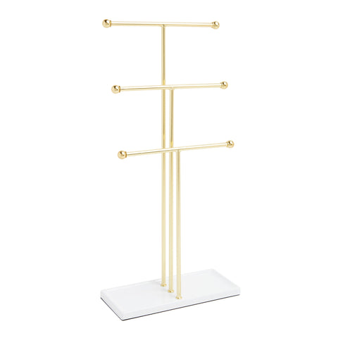 Trigem Jewelry Stand White/Brass