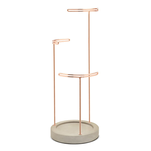 Tesora Jewelry Stand Concrete/Copper