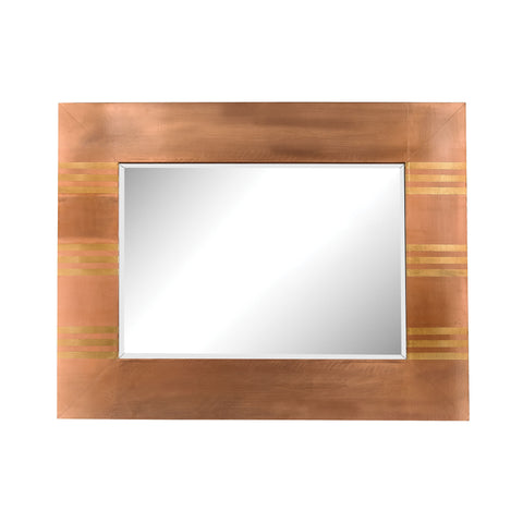 Copper Frame Mirror With Gold