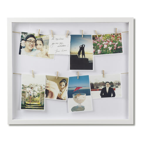 Clothesline Photo Display White