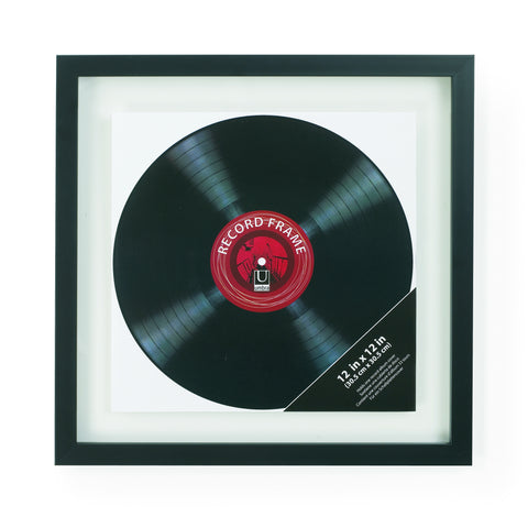 Record Photo Display Float 12X12/ 14.5X1 Black