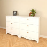 Dixie 6-Drawer Double Dresser 310603 from Nexera, White