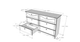 Dixie 6-Drawer Double Dresser 310603 from Nexera, White