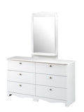 Dixie 6-Drawer Double Dresser 310603 from Nexera, White