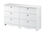 Dixie 6-Drawer Double Dresser 310603 from Nexera, White
