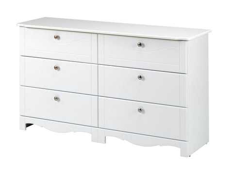 Dixie 6-Drawer Double Dresser 310603 from Nexera, White