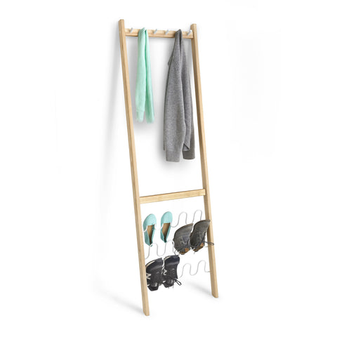 Leanera Coat & Shoe Rack White/Natural