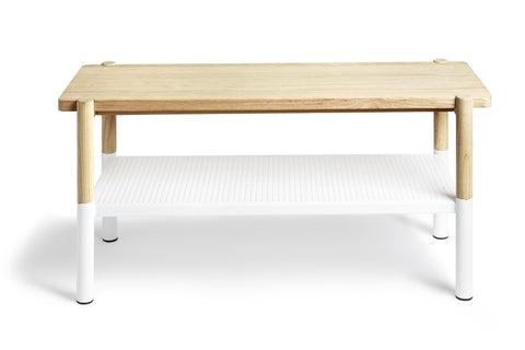 Promenade Bench White/Natural