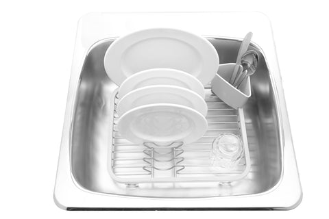 Sinkin Dish Rack White/Nickel