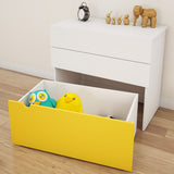 Taxi 330438 2-Drawer Chest with Mobile Trunk from Nexera, White and Yellow