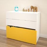 Taxi 330438 2-Drawer Chest with Mobile Trunk from Nexera, White and Yellow