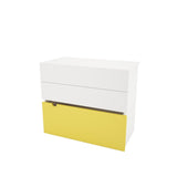 Taxi 330438 2-Drawer Chest with Mobile Trunk from Nexera, White and Yellow