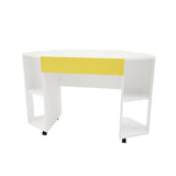 Taxi 331838 Mobile Corner Desk from Nexera, White and Yellow