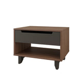 Nexera 340142 Alibi 1-Drawer Nightstand, Walnut & Charcoal