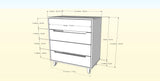 Nordik 340439 4-Drawer Chest, White and Natural Maple