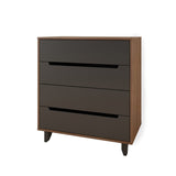 Nexera 340442 Alibi 4-Drawer Chest, Walnut & Charcoal
