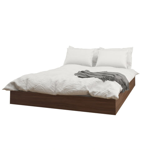 Nexera 346031 Alibi Queen Size Platform Bed, Walnut