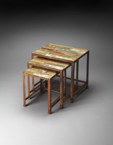 Butler Decatur Recycled Wood & Iron Nesting Tables